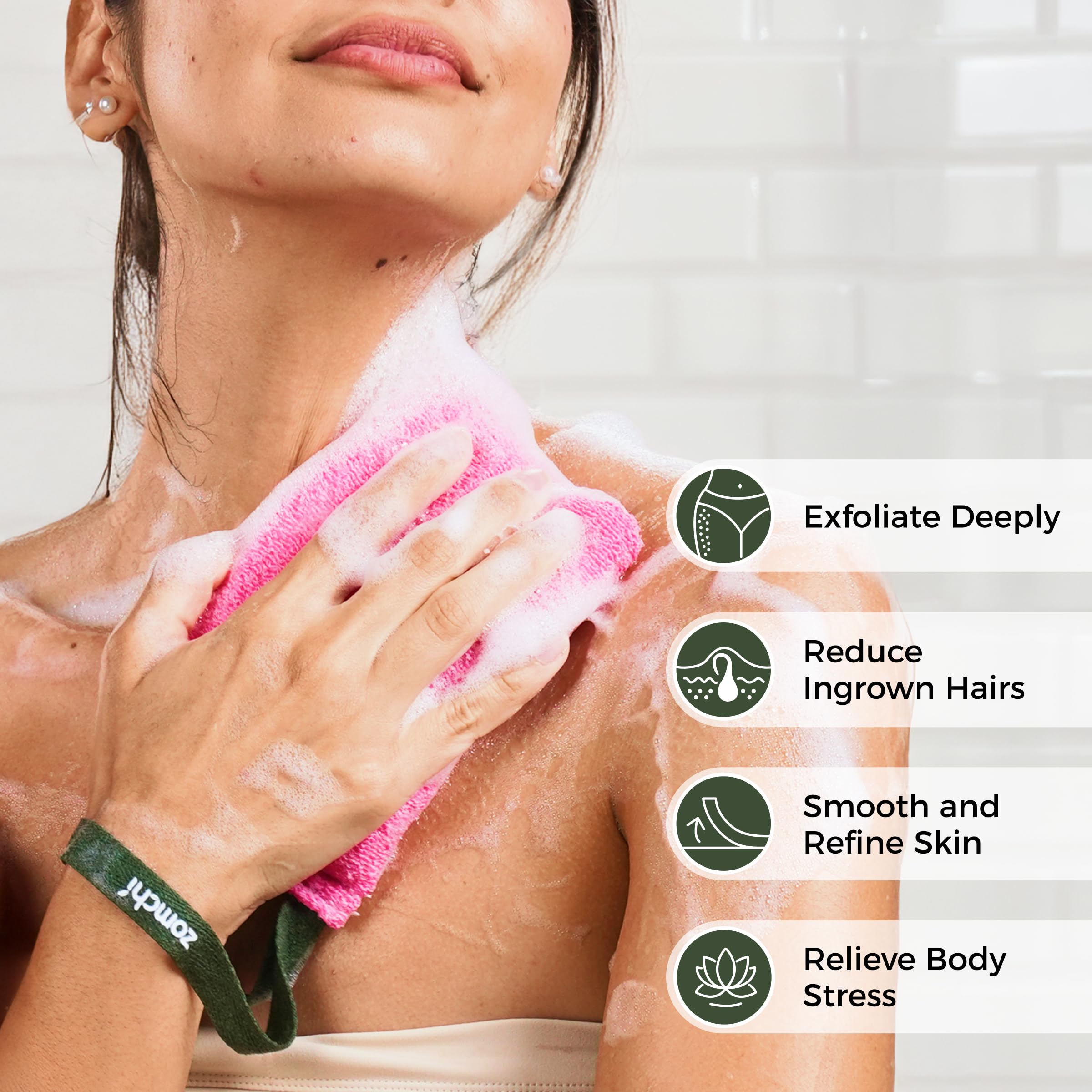 ZOMCHI exfoliante con esponja densa y espuma cremosa para duchas