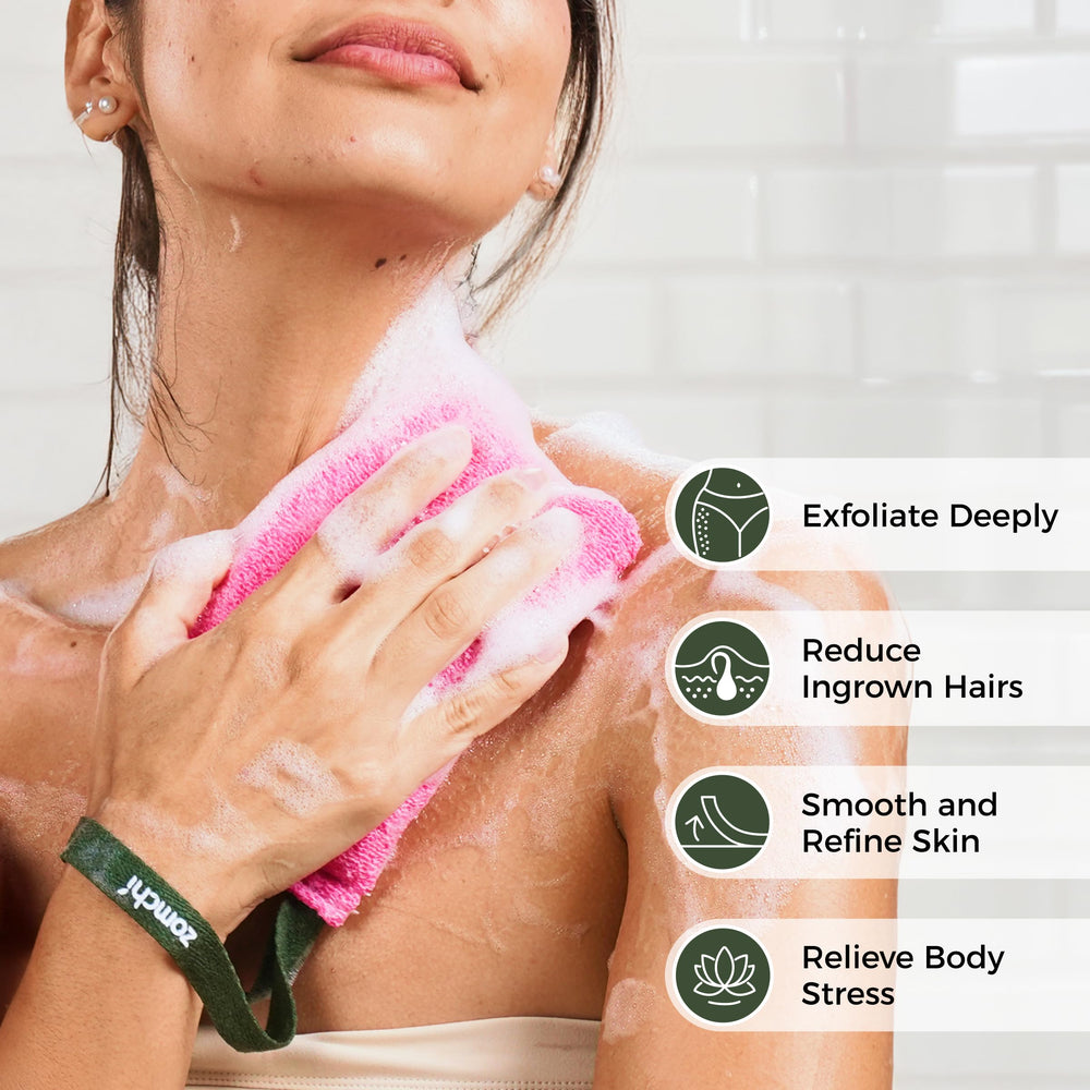 ZOMCHI exfoliante con esponja densa y espuma cremosa para duchas