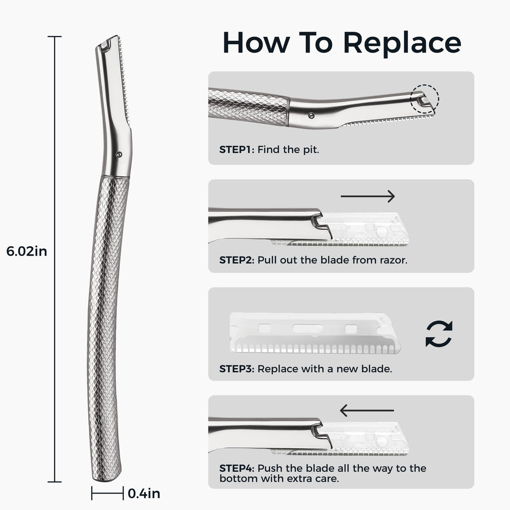 ZOMCHI razor features micro guards protecting skin during dermaplaning.