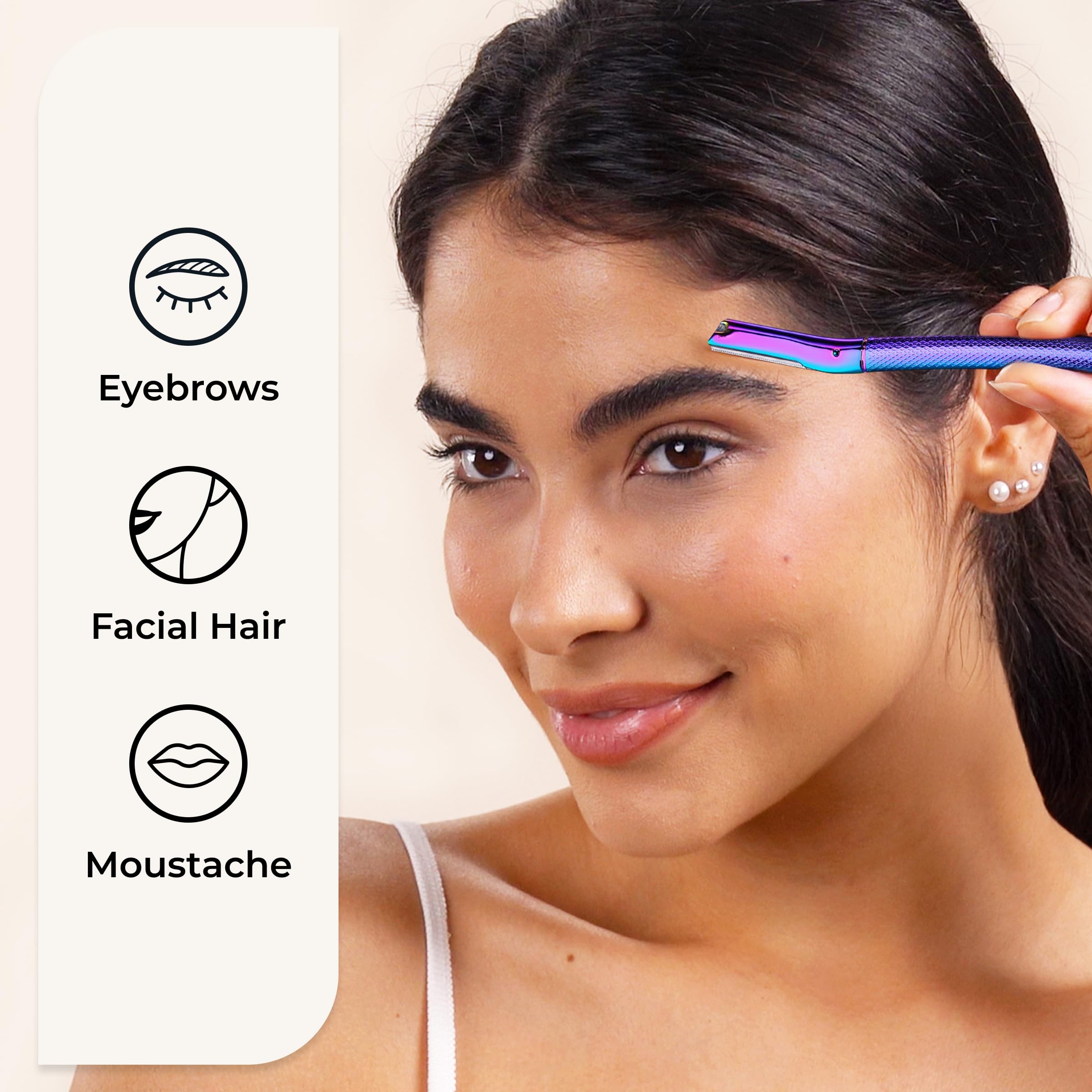 ZOMCHI facial razor dermaplaning blades demonstrate smooth skin preparation