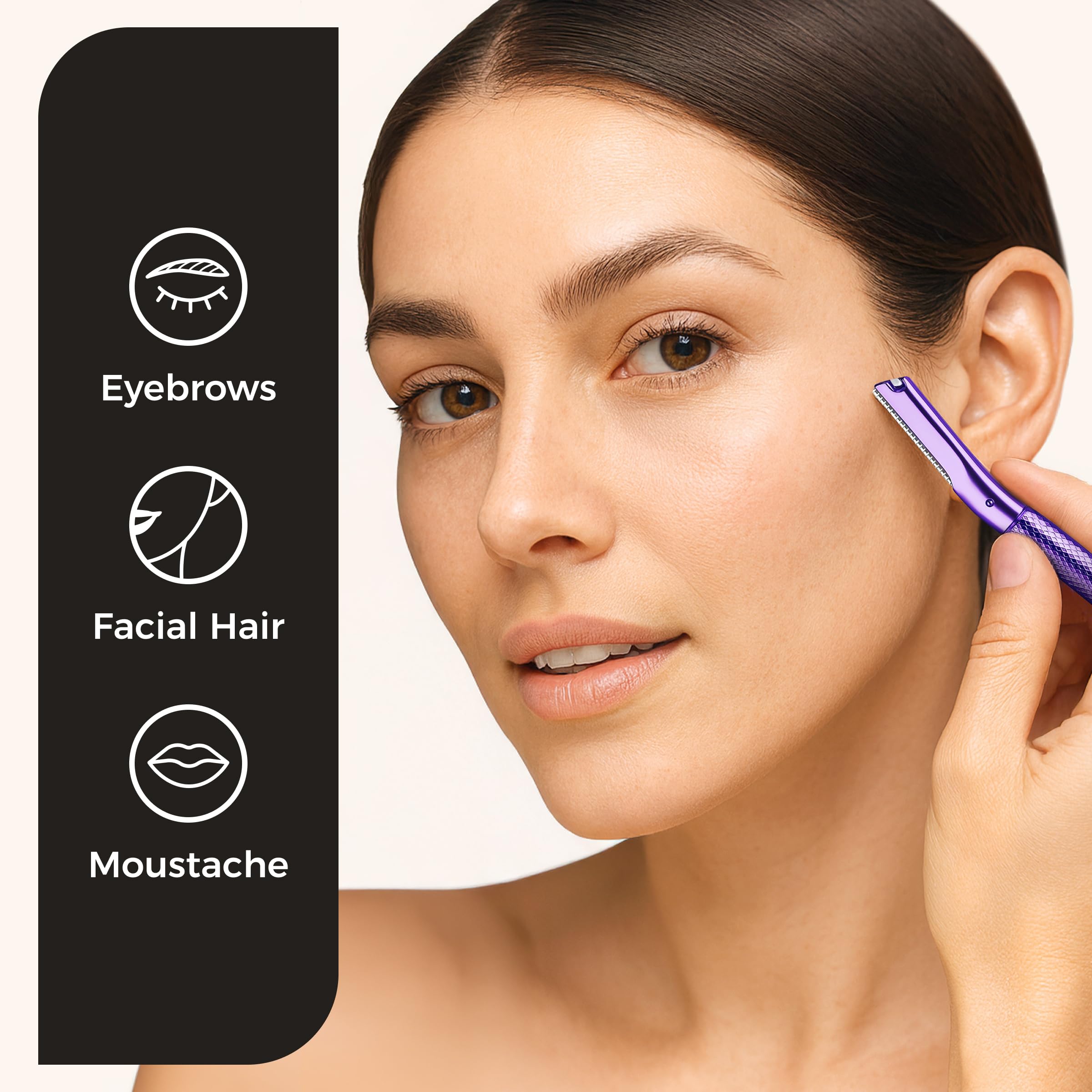 ZOMCHI facial shaver showing micro guards for skin protection.
