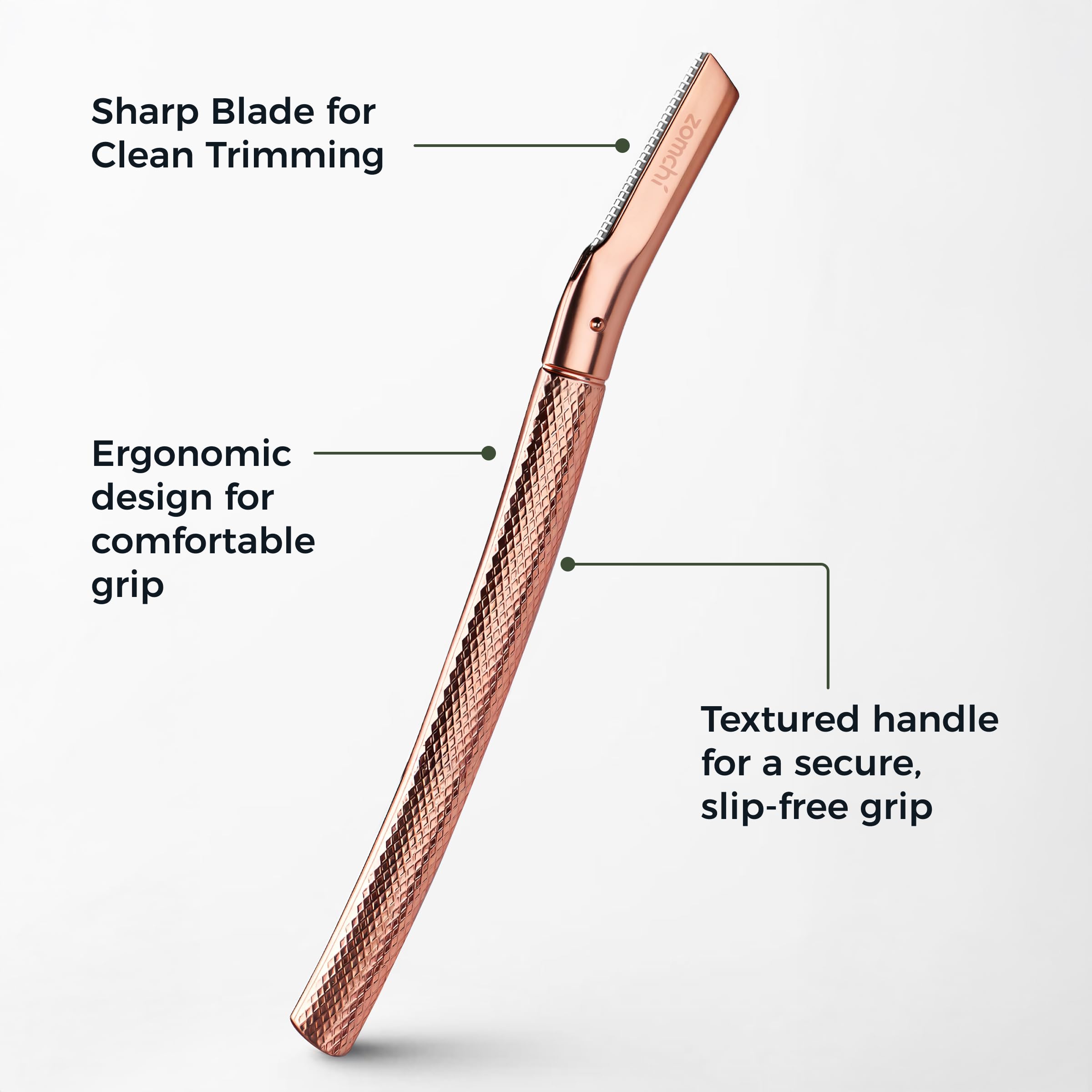 ZOMCHI packaging in rose gold ready for gifting or storage.