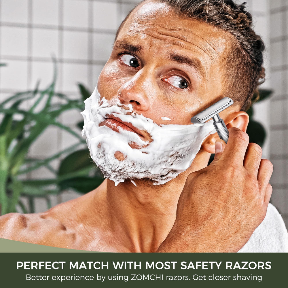 Zomchi platinum-coated blades glide smoothly for a clean, comfortable shave.