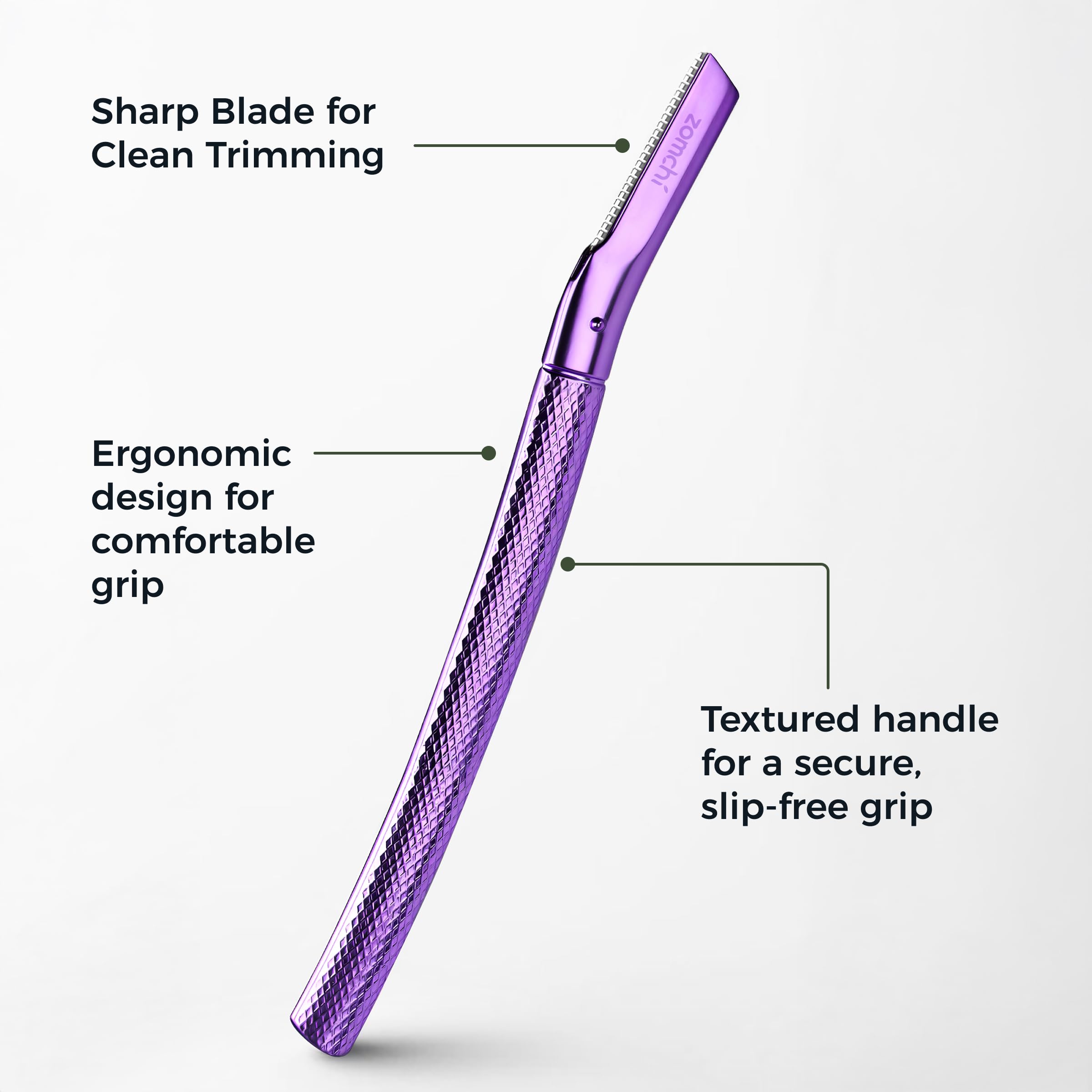 ZOMCHI versatile shaver trims eyebrows, upper lip, and chin precisely.