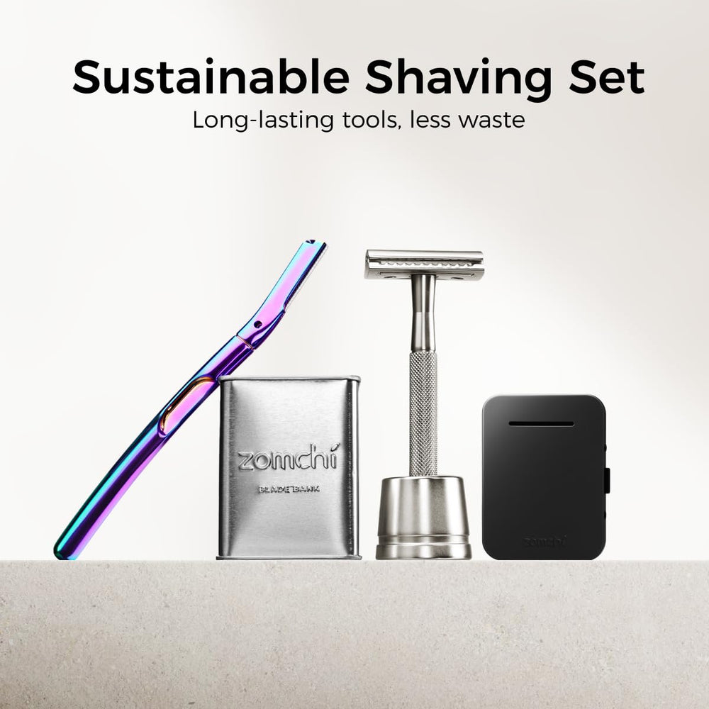 ZOMCHI razor blade bank packaging with clear setup instructions.