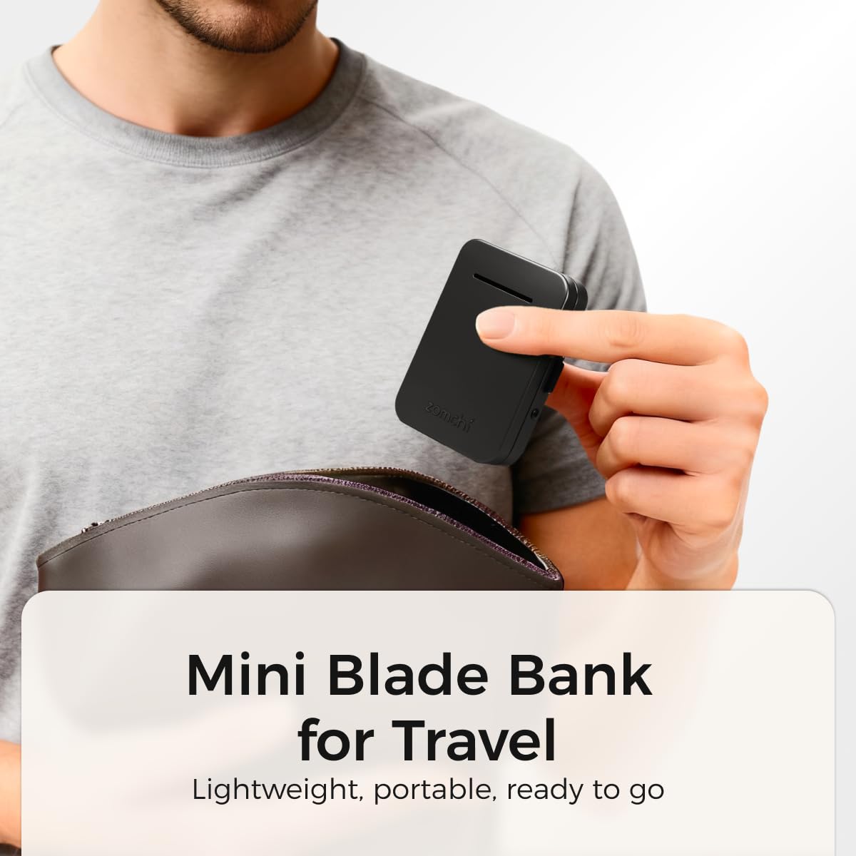 ZOMCHI blade bank side view highlights slim profile and durability.