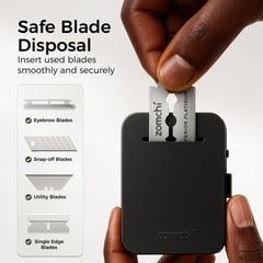 ZOMCHI blade bank open slot demonstrating easy blade insertion.