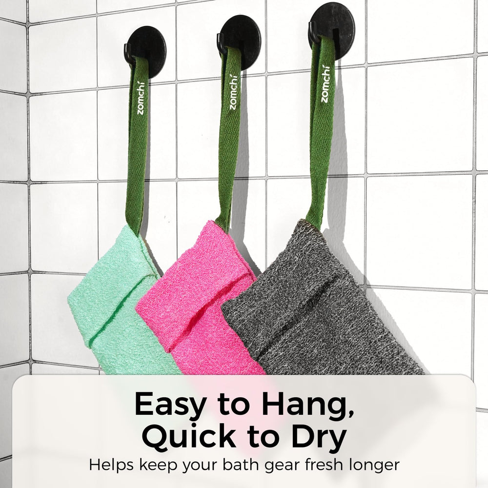 Set de 3 bolsas ZOMCHI para baño, fácil de compartir y rotar.