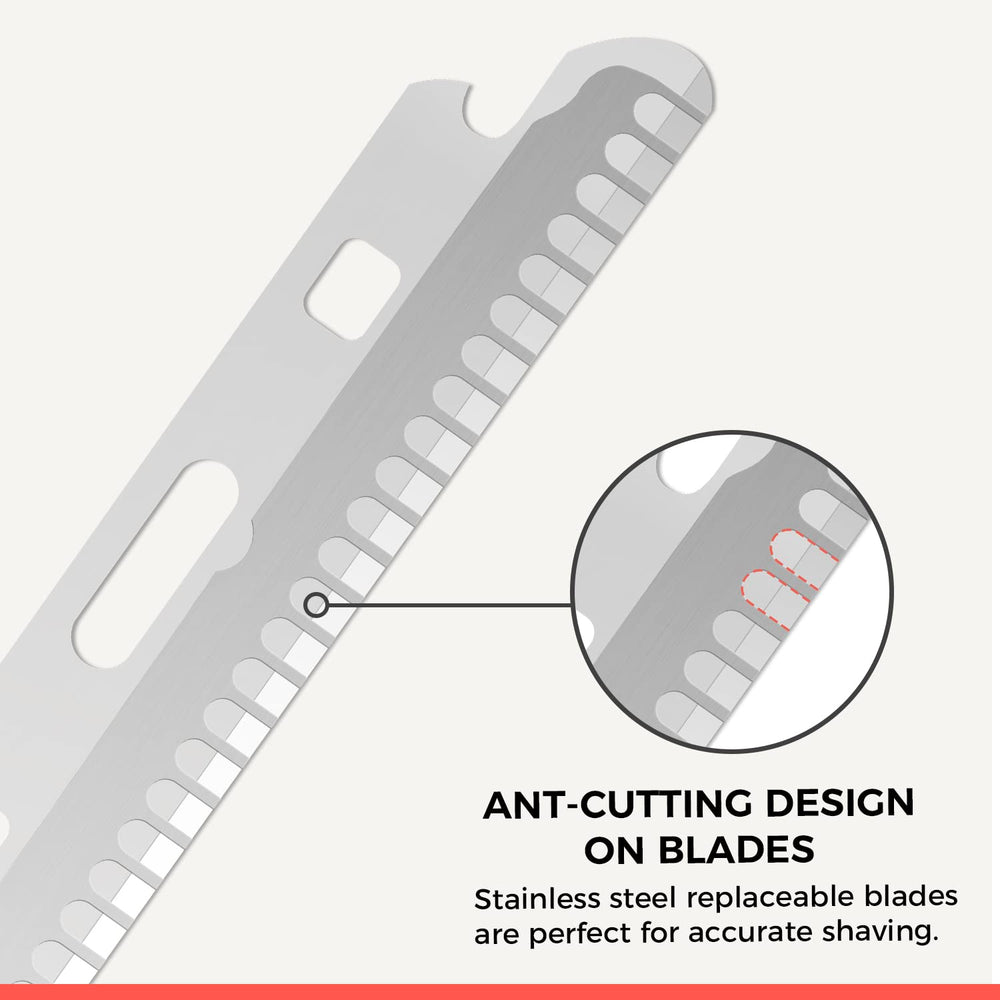 Stainless steel blades close-up for durable grooming