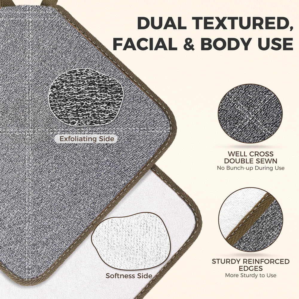 ZOMCHI toalla exfoliante, lado exfoliante para limpieza profunda.