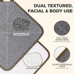 ZOMCHI toalla exfoliante, lado exfoliante para limpieza profunda.