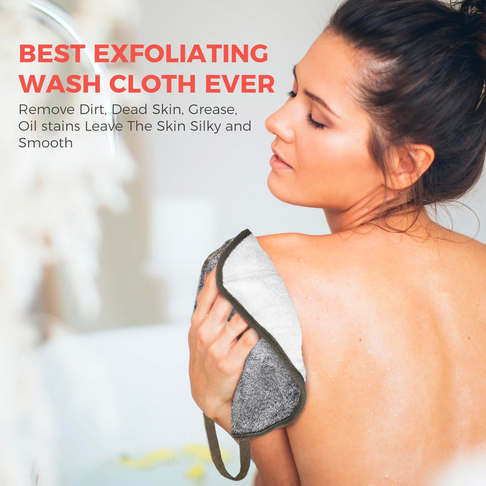 ZOMCHI toalla exfoliante, lado suave para piel sensible.