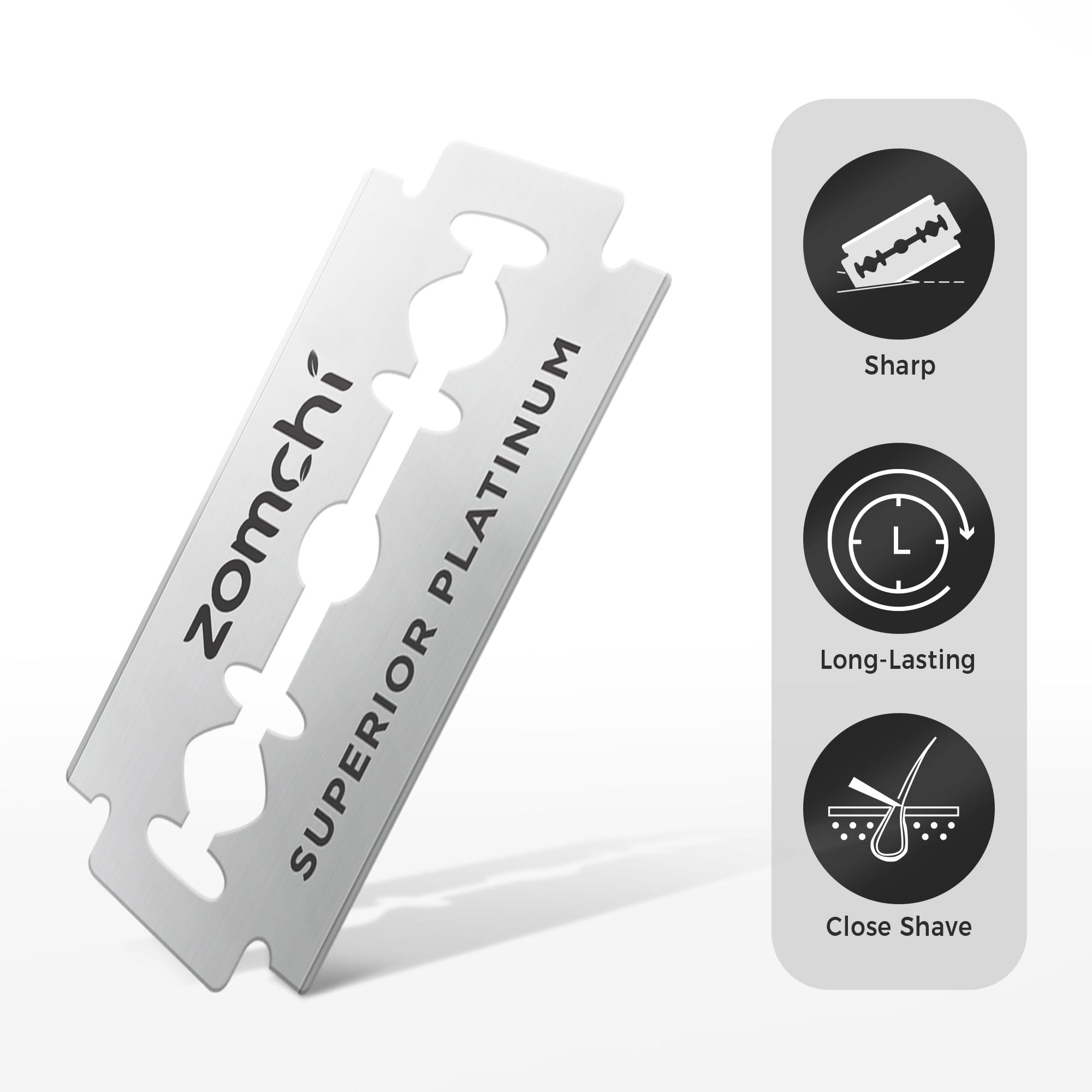 Zomchi wax-paper wrapped blades ensure safe handling and storage.
