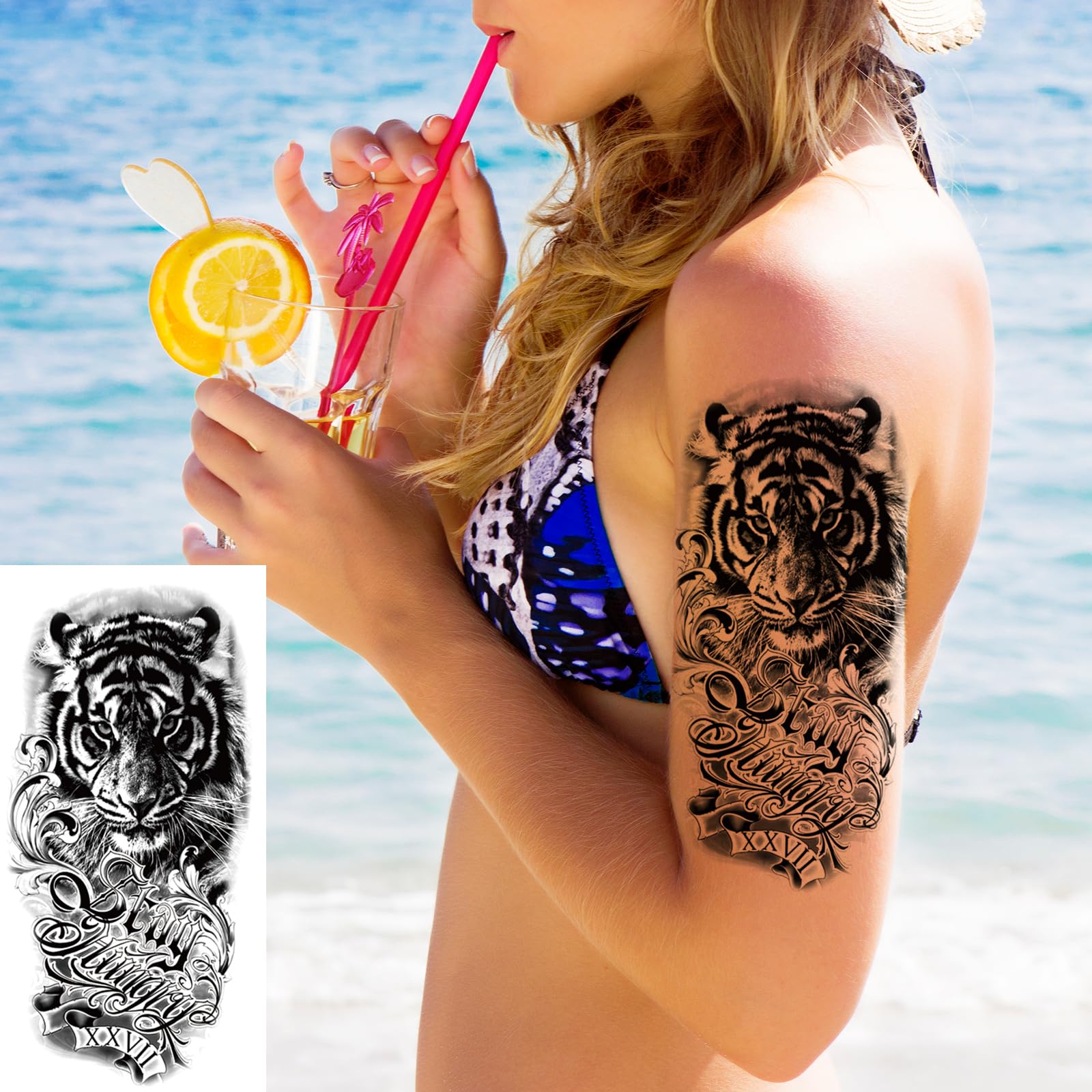 Tatuajes temporales Zomme mariposas luna 3D: resistentes al agua para uso diario