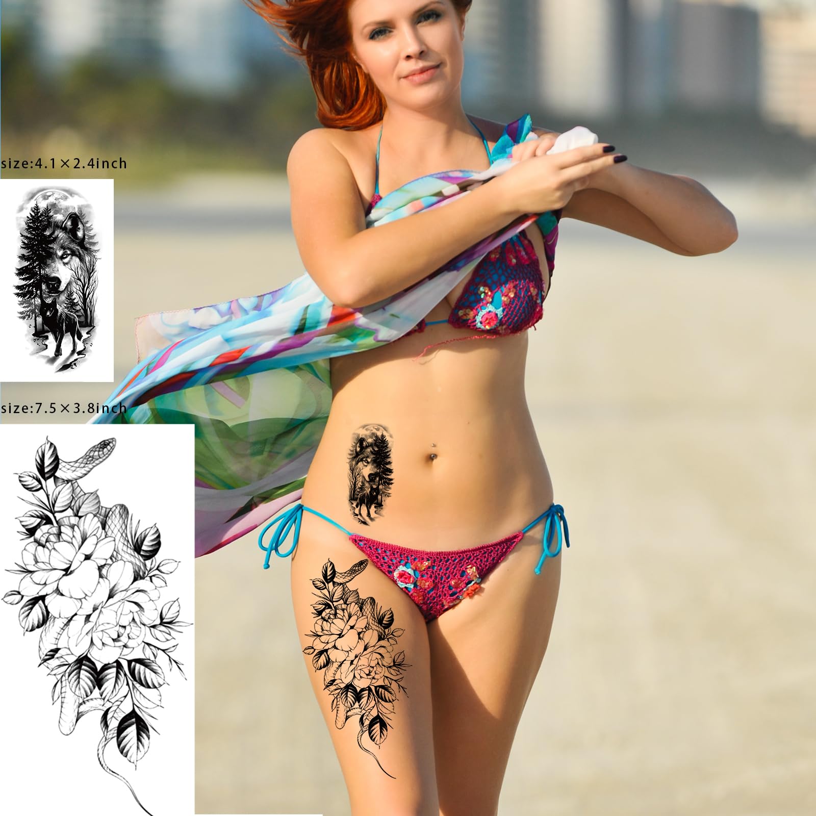 Tatuajes temporales Zomme tigres serpientes 3D: diseños audaces para ocasiones especiales