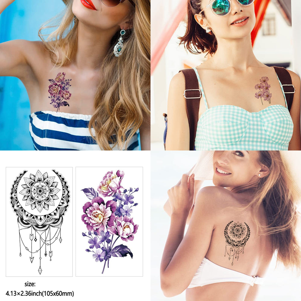 Zomme temporary tattoos for women and girls are easy to apply
