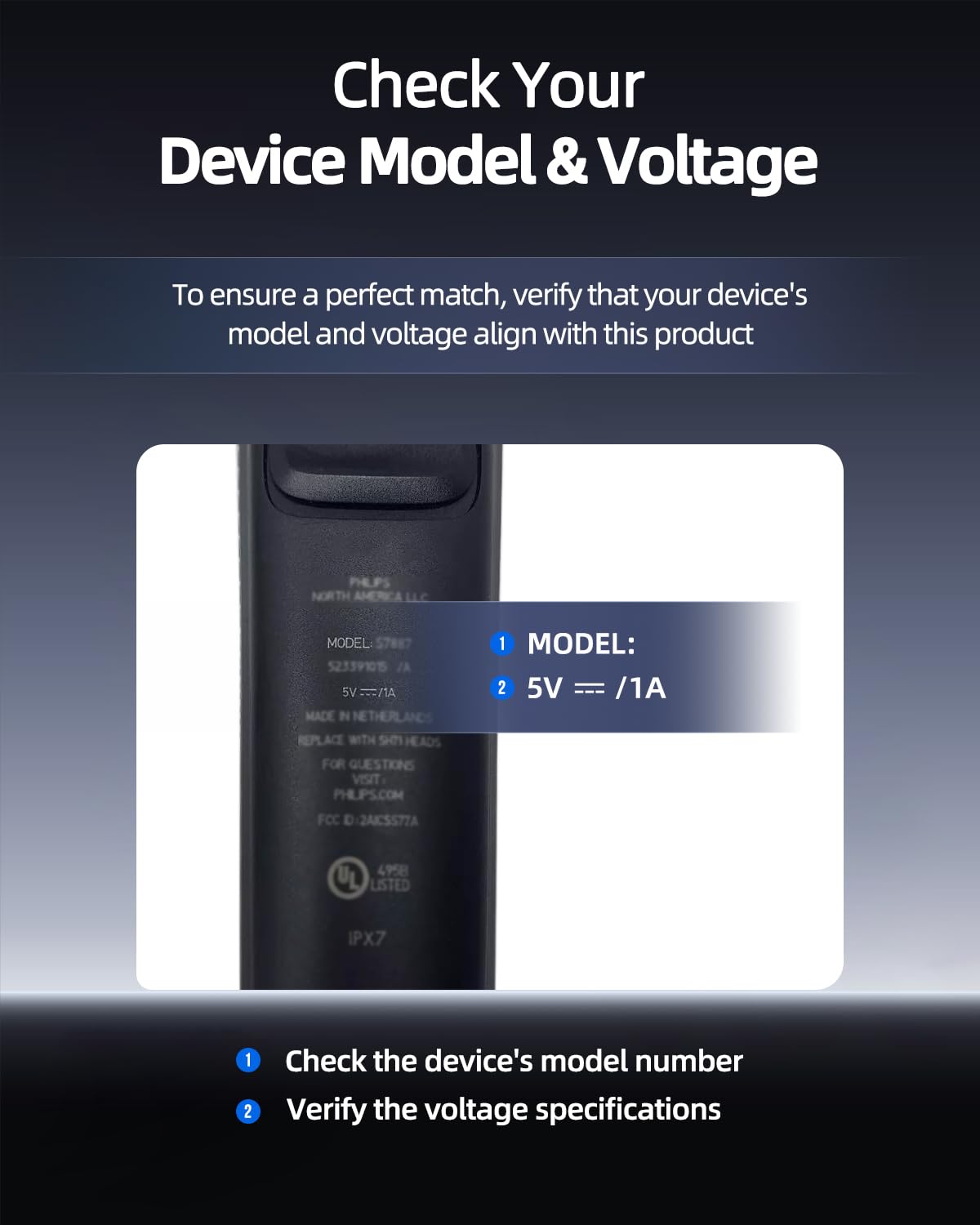 Zondol 5V UL charger compatible with MG series shavers