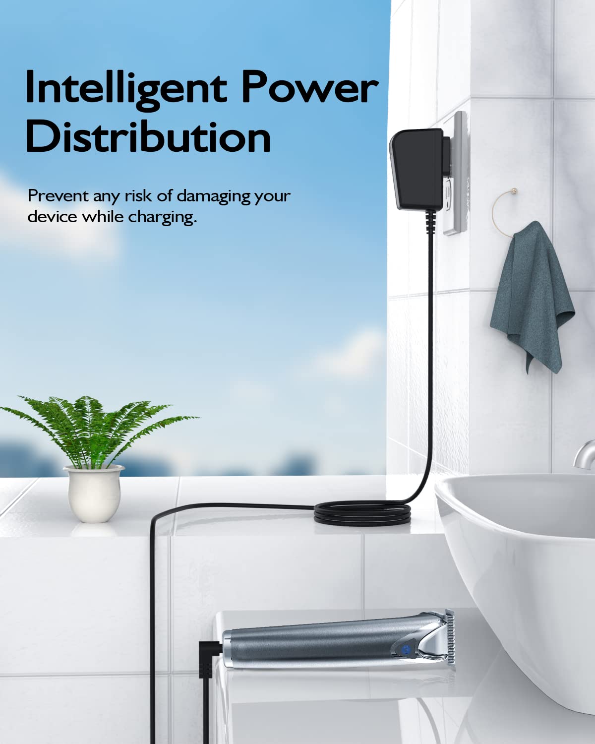 Zondol Wahl charger in-use with trimmer demonstrates uninterrupted grooming