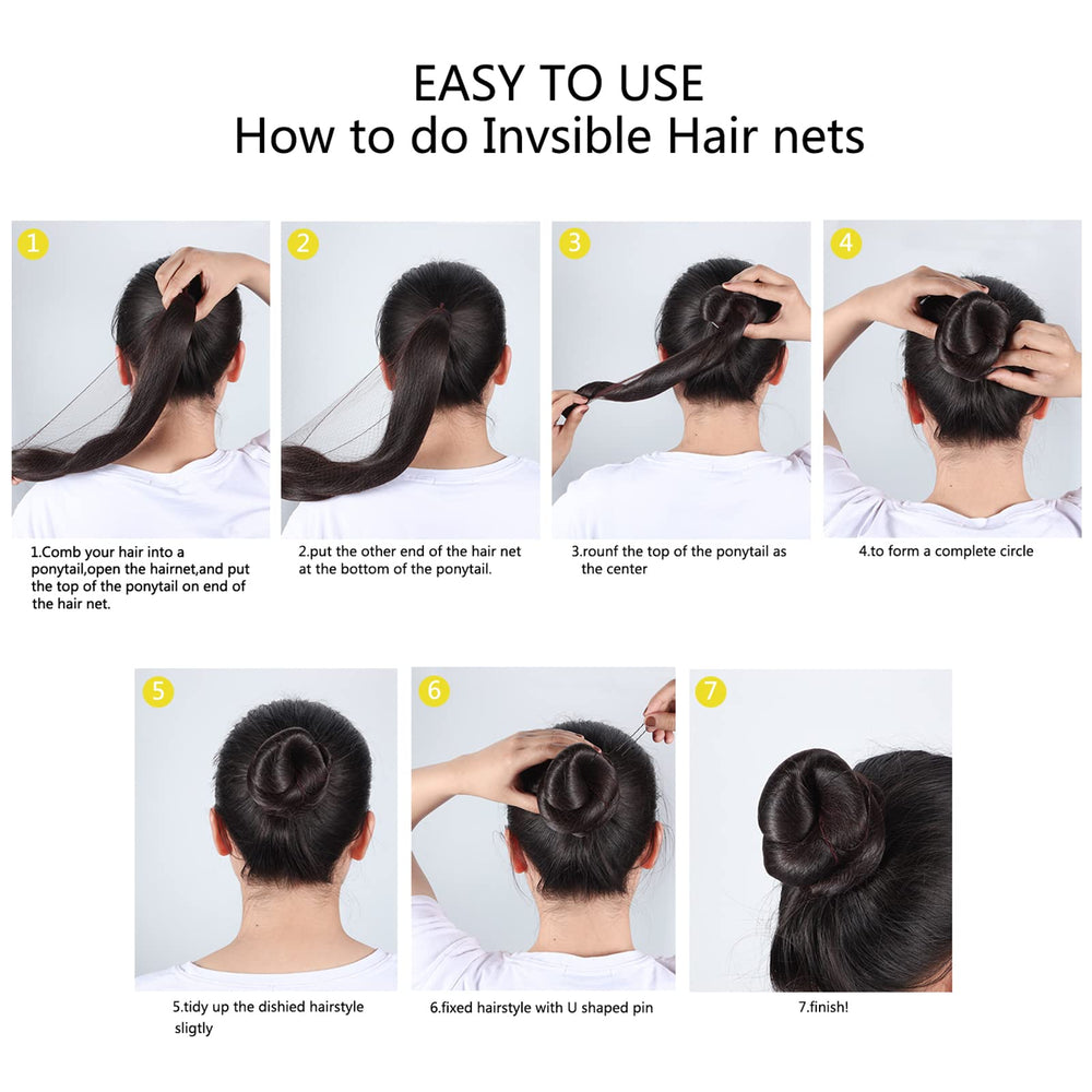 Model wearing Zonon bun hair net during ballet practice for a neat bun.