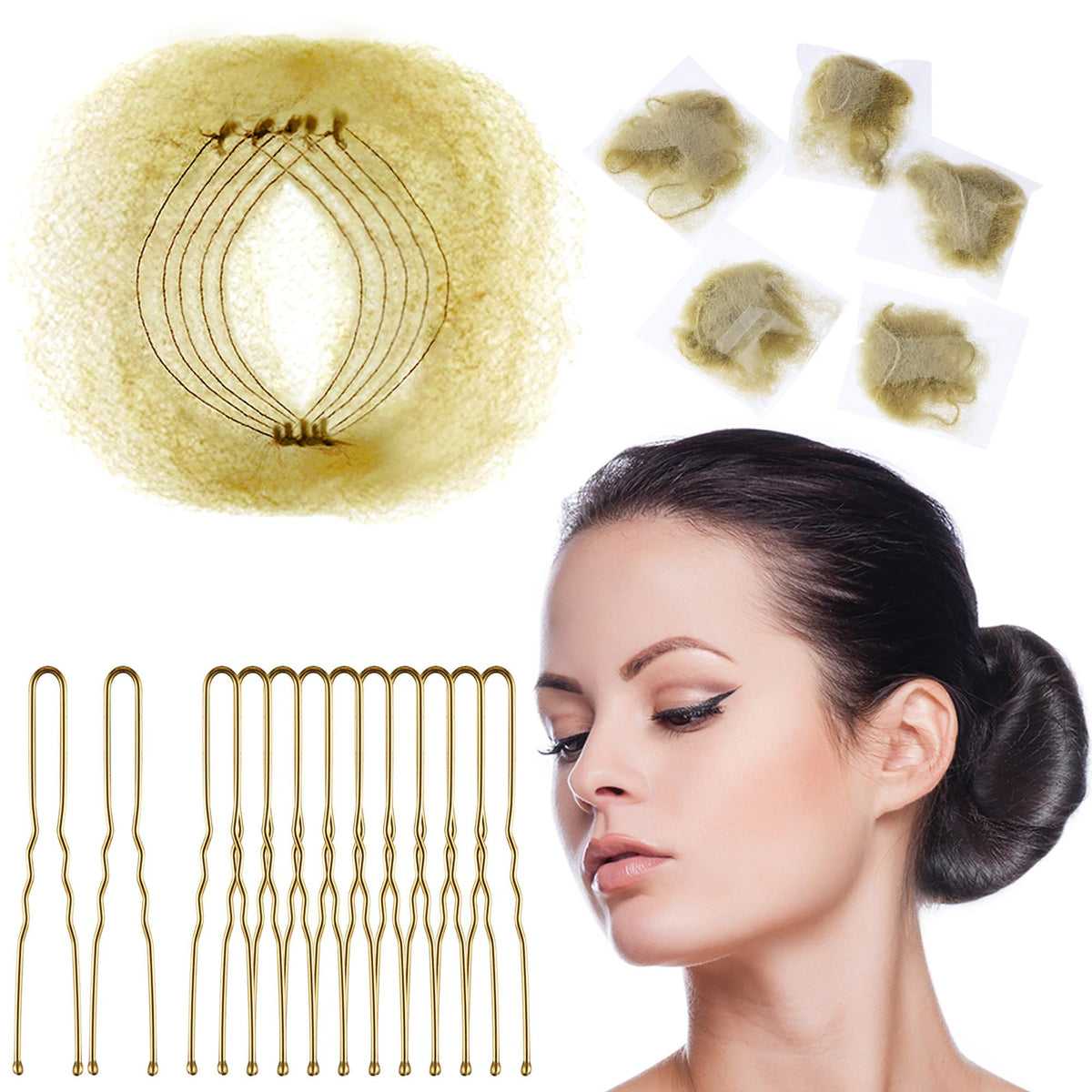 Zonon bun hair net with light linen finish for quick, secure updos.