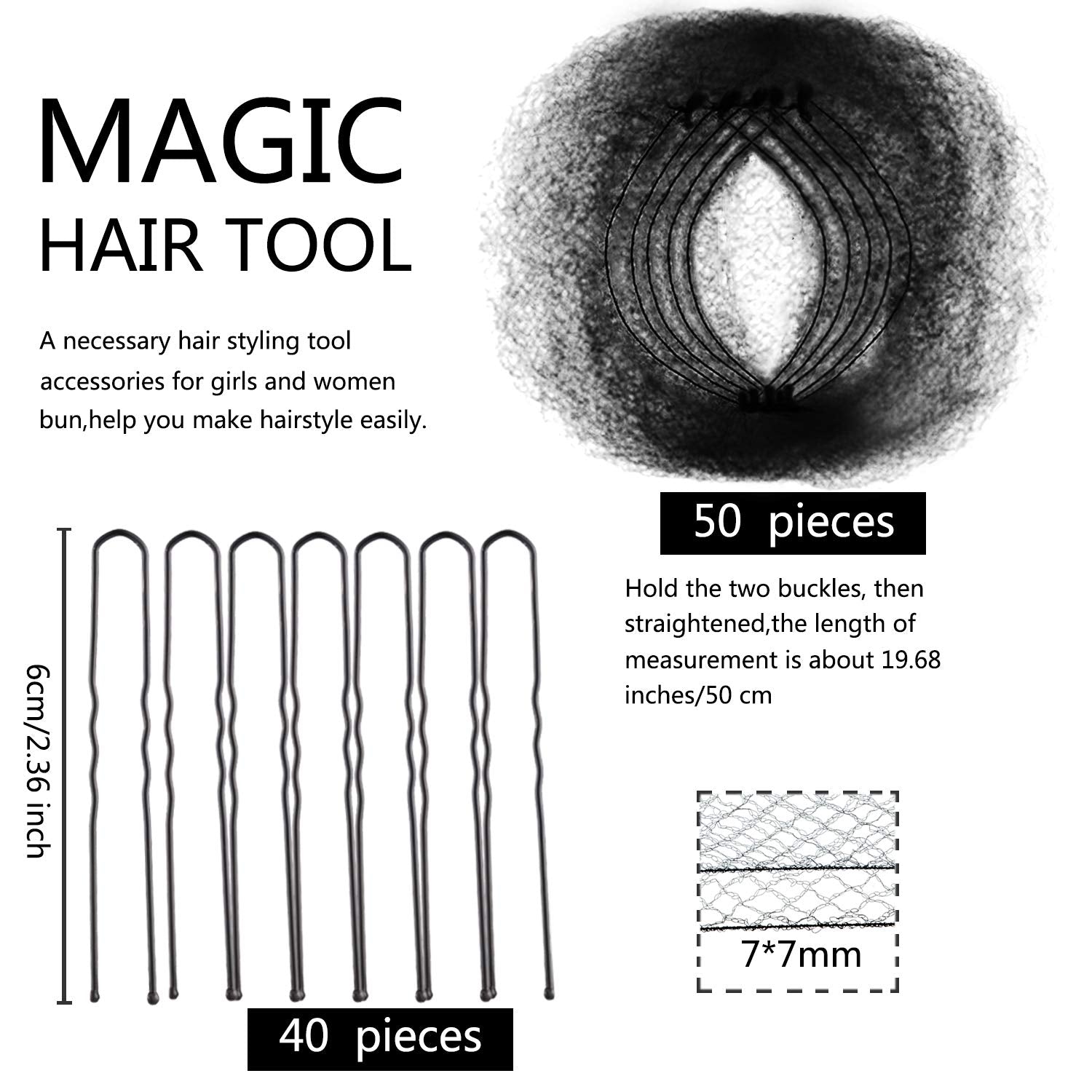 Zonon 50cm hair net shown in individual packaging for easy storage.
