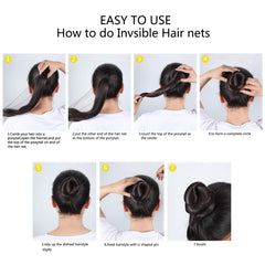 Zonon invisible edge bun net creates a seamless, natural-looking bun.