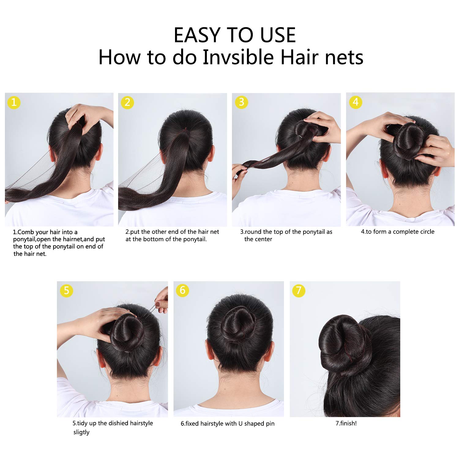 Lightweight breathable nylon mesh of Zonon hair net for long shifts.