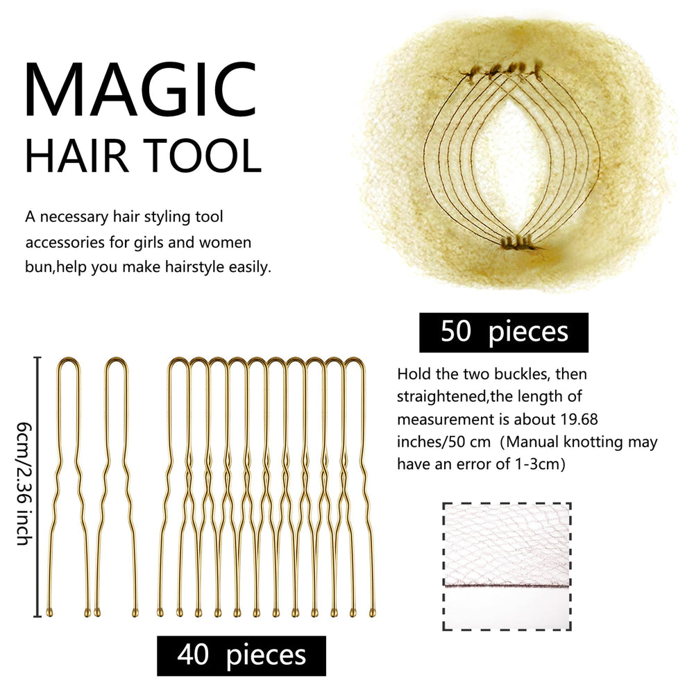 Zonon U-shaped pins for secure pinning of buns during performances.