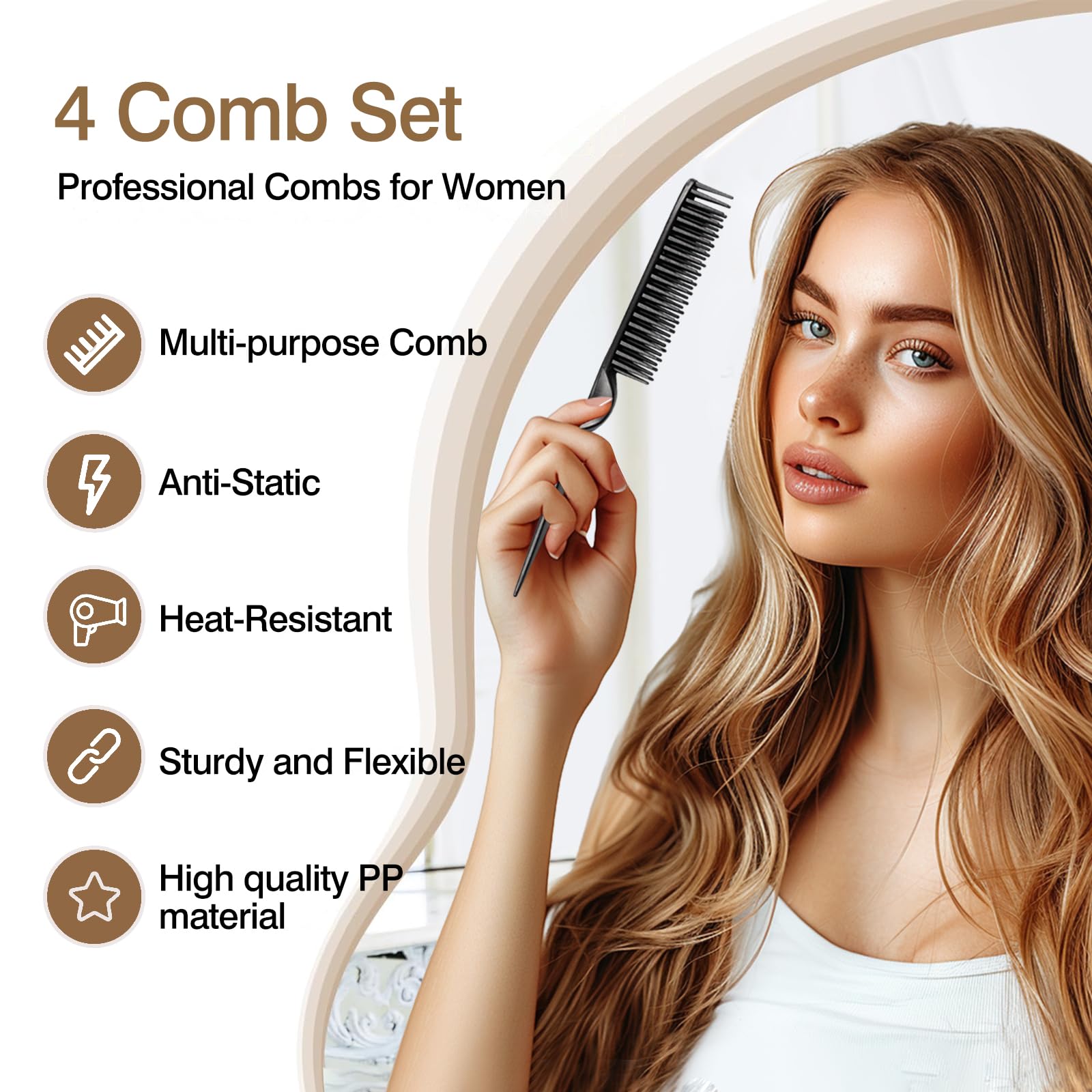 Zoolinn detangling comb with flexible bristles reduces breakage during use.