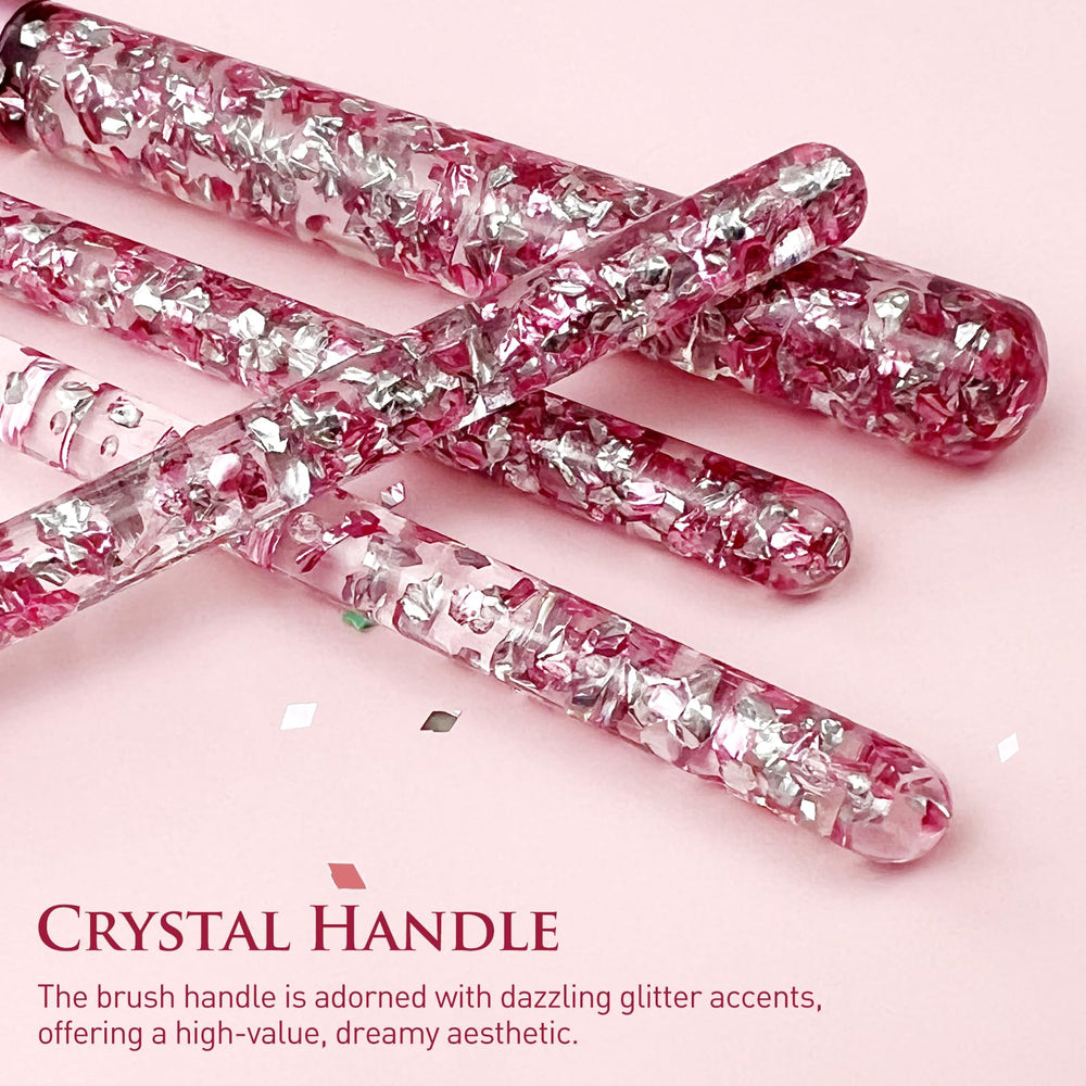 Zoolinn foundation brush pink glitter handle for smooth, even application