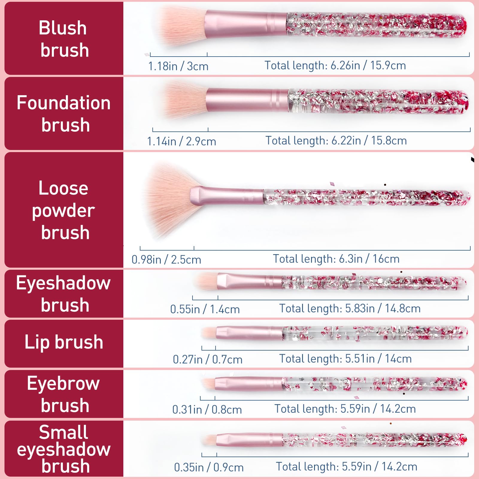 Zoolinn lip and eyebrow brushes set with soft fibers for detailed work