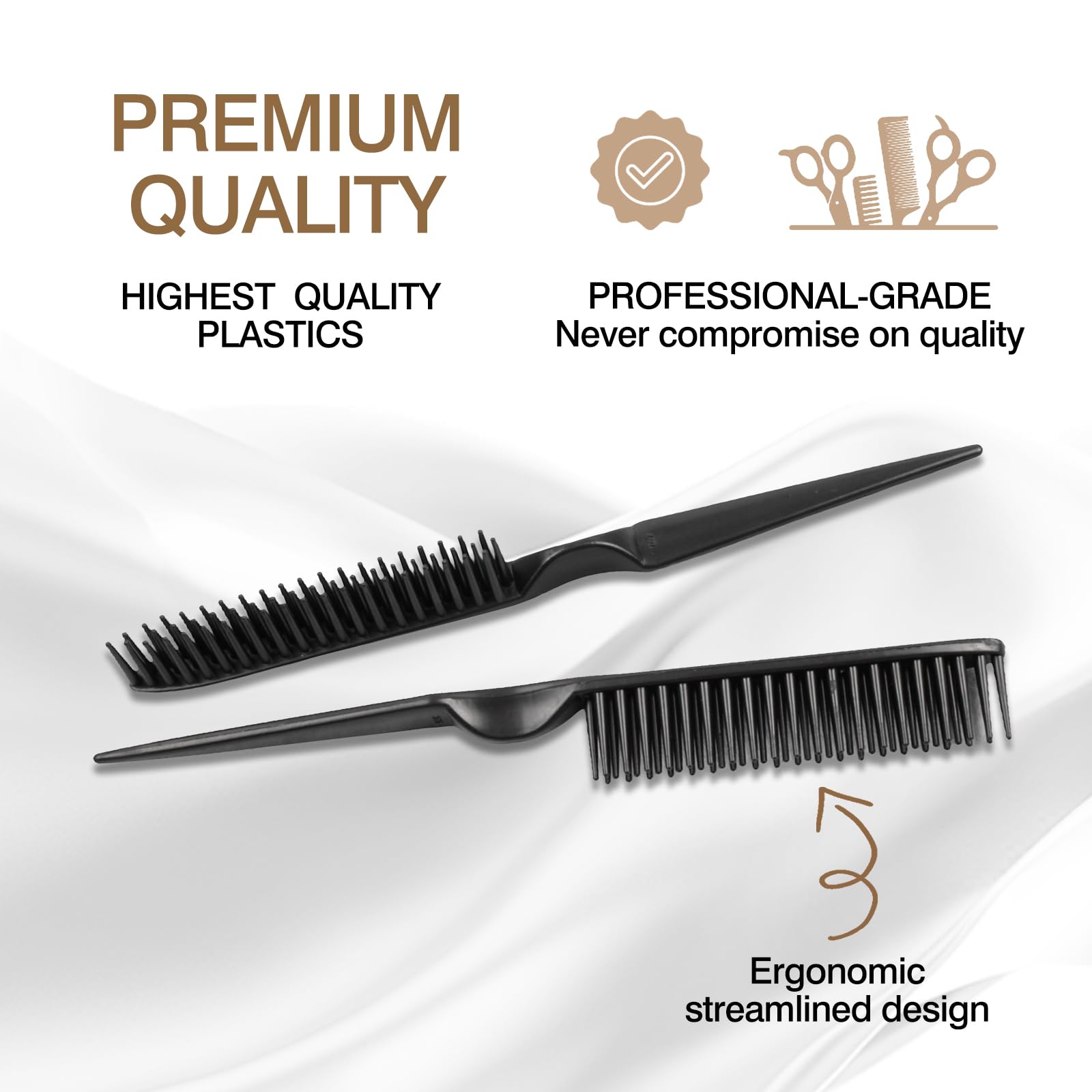 Zoolinn rat-tail handle aids precise sectioning and styling.