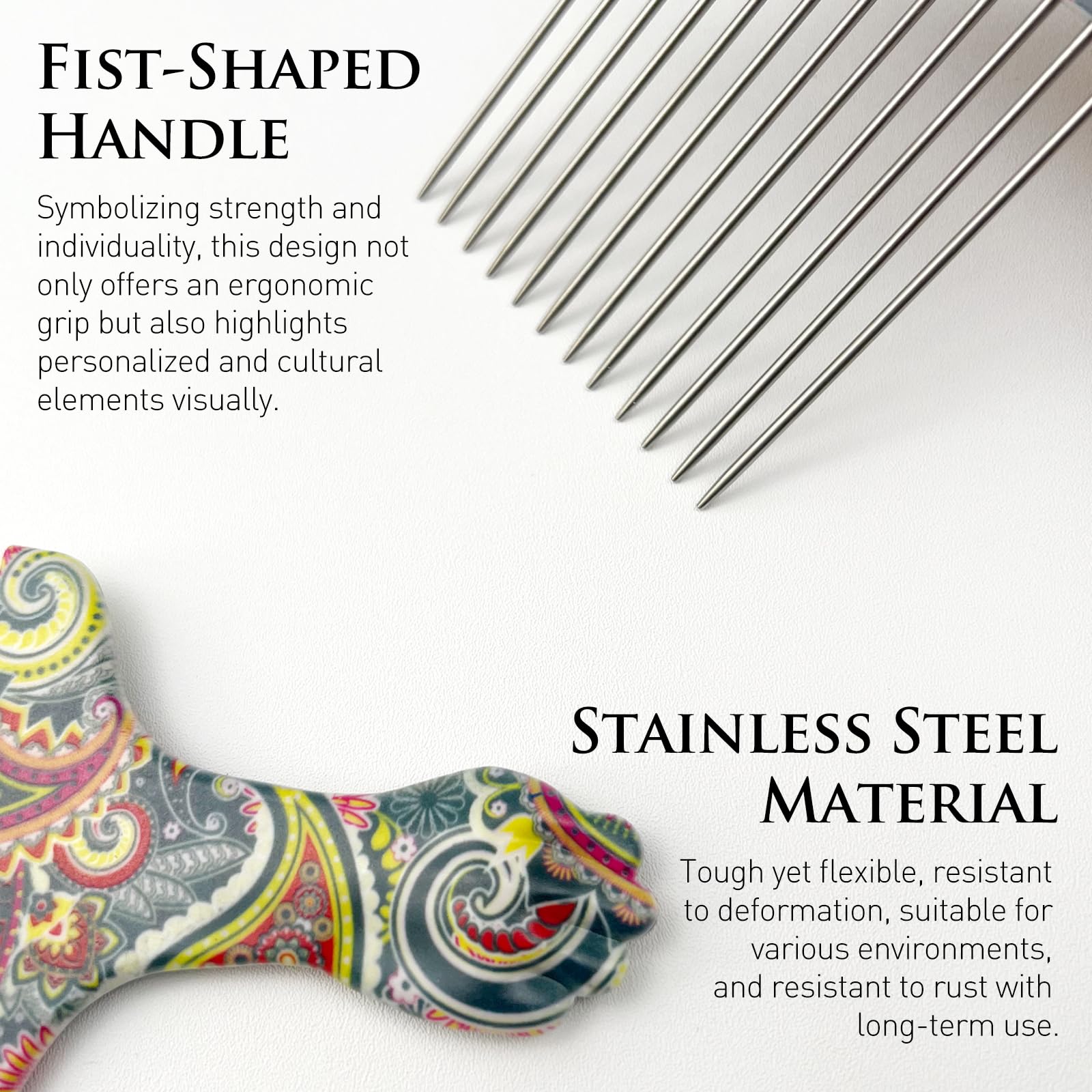 Zoolinn compact travel-size hair pick ideal for on-the-go styling.