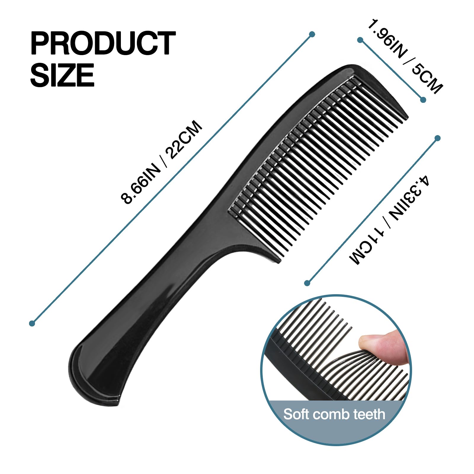 Zoolinn heat-resistant styling comb in black helps safe styling under heat tools.