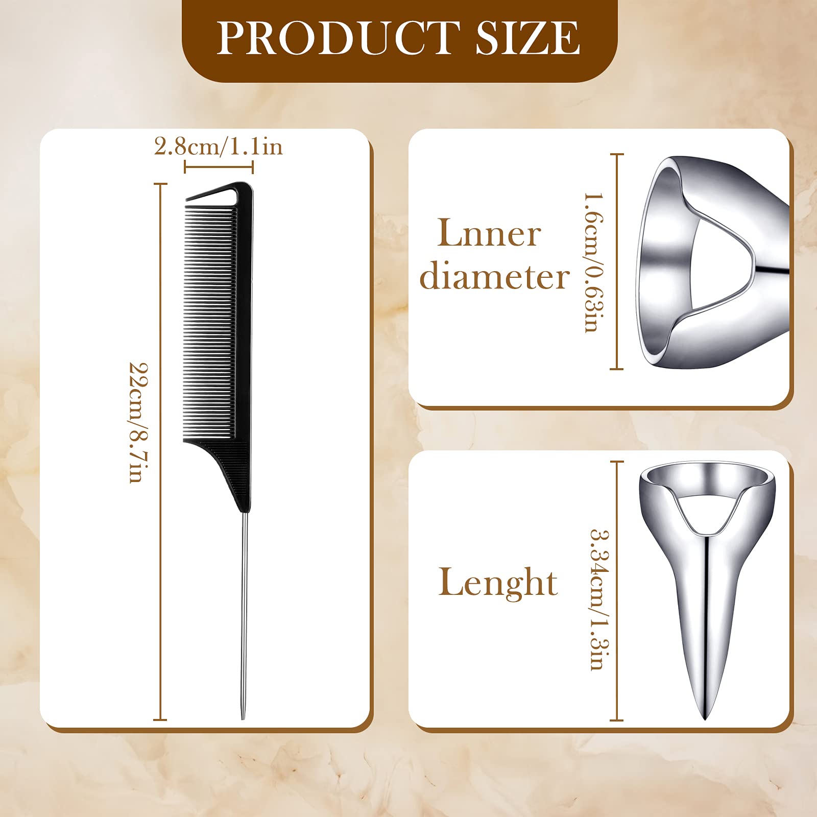 Zopeal steel comb included to speed styling during parting.