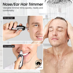 ZORAMI dual-edge blades deliver clean trimming for ears, nose, and brows.