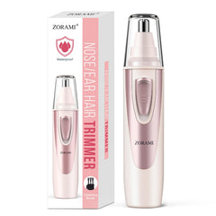 ZORAMI ear and nose trimmer in rose pink, front view for quick grooming.