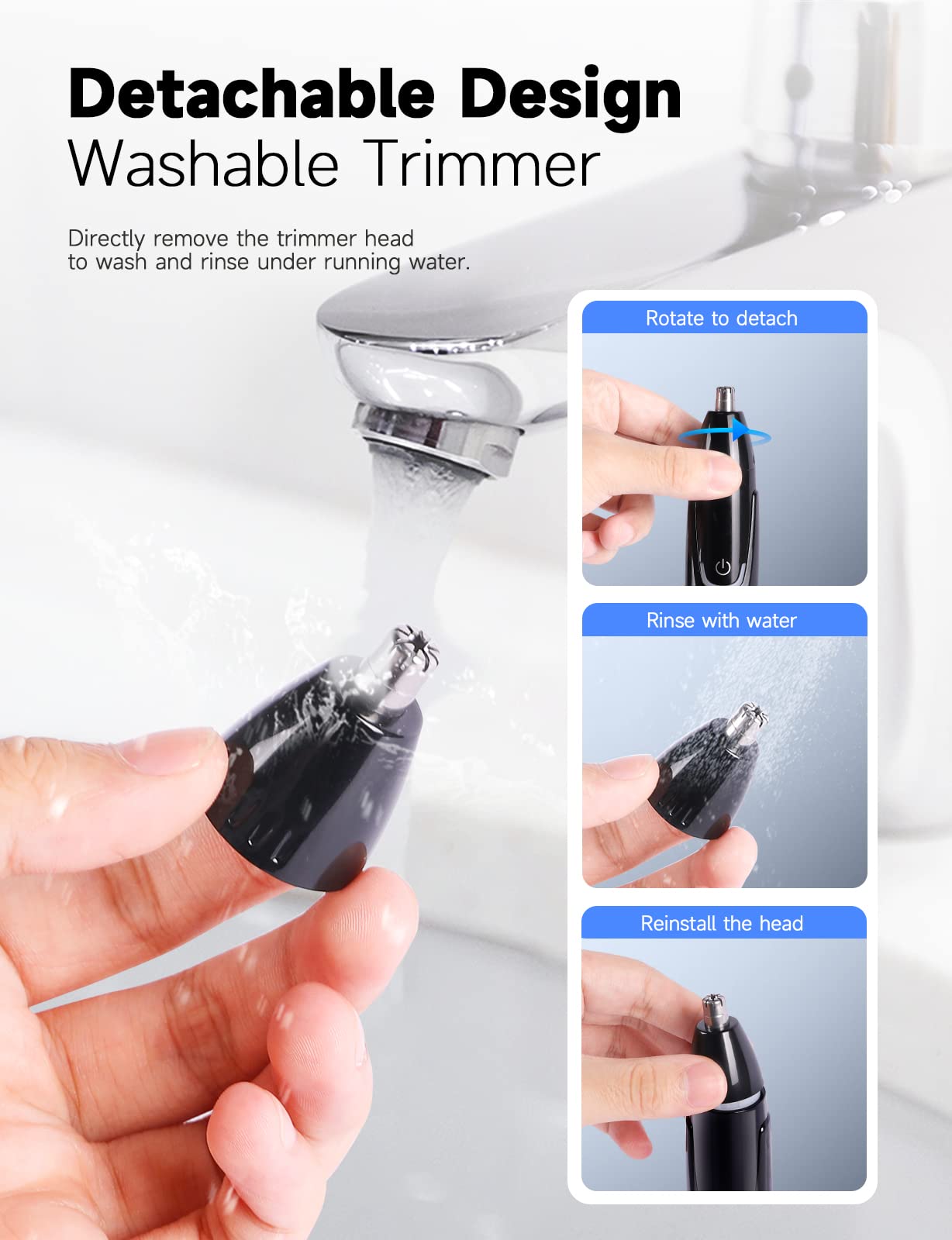 ZORAMI 9000 RPM motor delivers efficient trimming of hair.