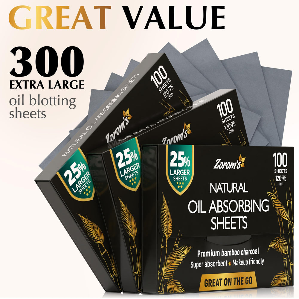 ZOROM'S oil control sheets provide quick refresh without drying the skin.