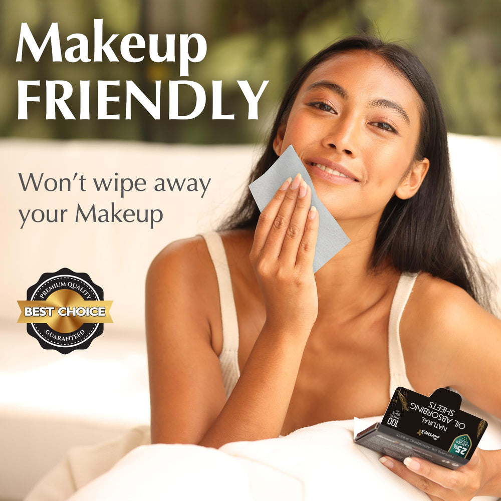 ZOROM'S makeup-friendly oil-absorbing sheets preserve makeup while reducing shine.