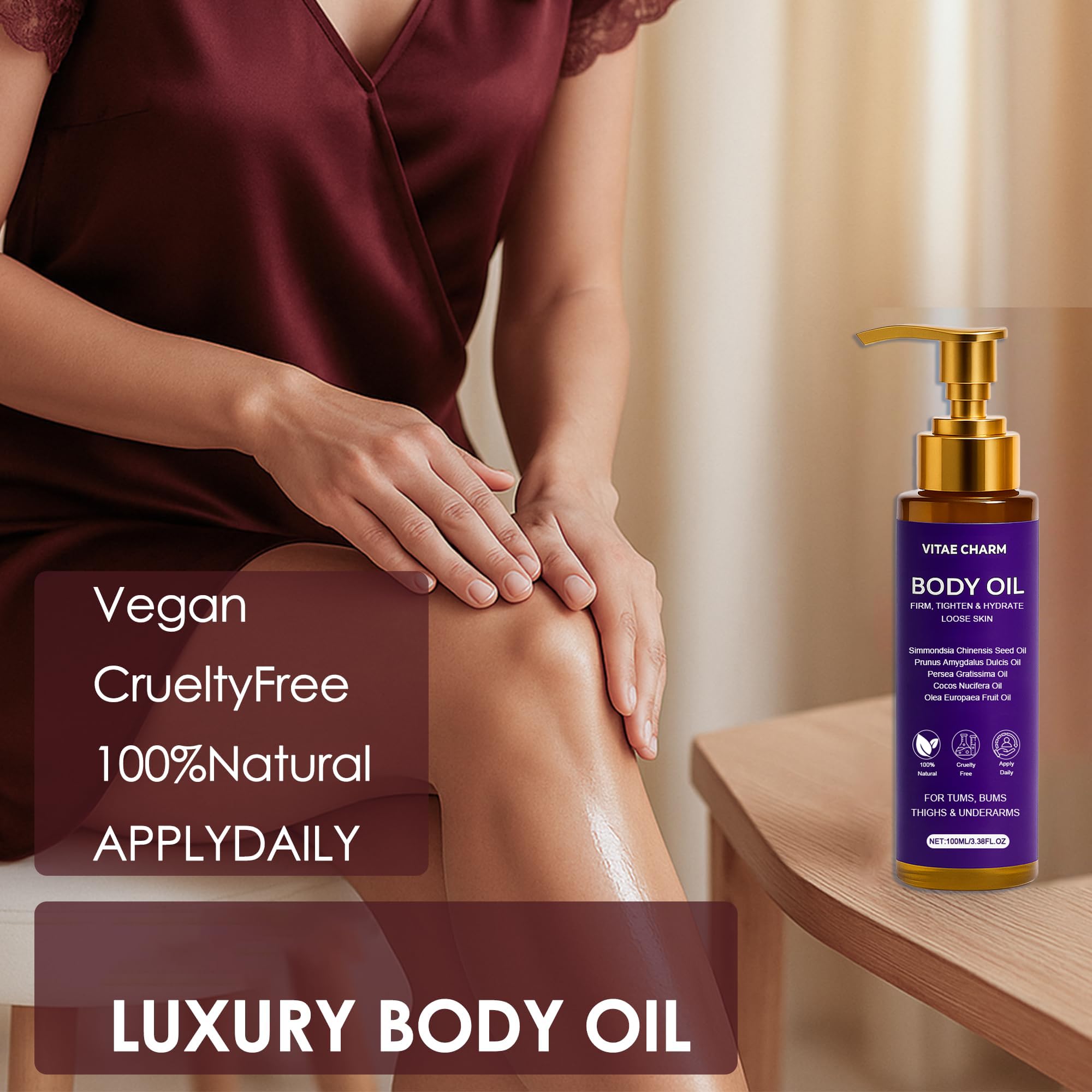 Packaging of Zotreval Vitae Charm Body Oil shows premium bottle and branding.
