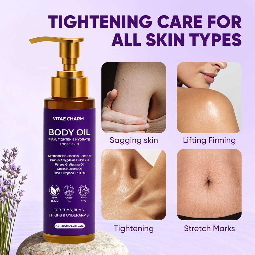 Zotreval Vitae Charm Body Oil texture close-up reveals a silky, fast-absorbing formula.