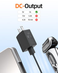 Zouxan 5V UL charger for Philips OneBlade QP1924 keeps power ready