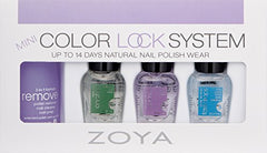 ZOYA Mini Color Lock Sistema, capa superior para acabado duradero y brillo.