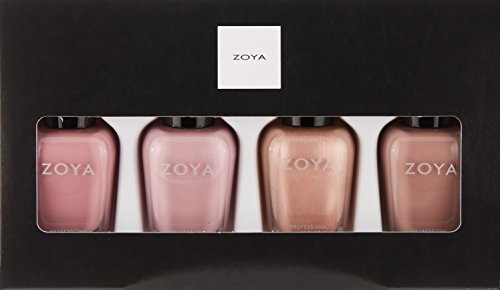 Caja negra con ventana que muestra el conjunto de esmaltes ZOYA.