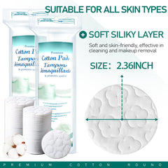 ZPCO Cotton Rounds closeup showing soft texture, ideal for sensitive skin cleansing.