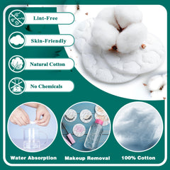 ZPCO Cotton Rounds for face-use, ultra-soft on all skin types during cleansing.