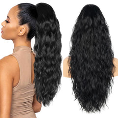 ZQIAN BEAUTY 26in black ponytail extension with drawstring adds instant volume.