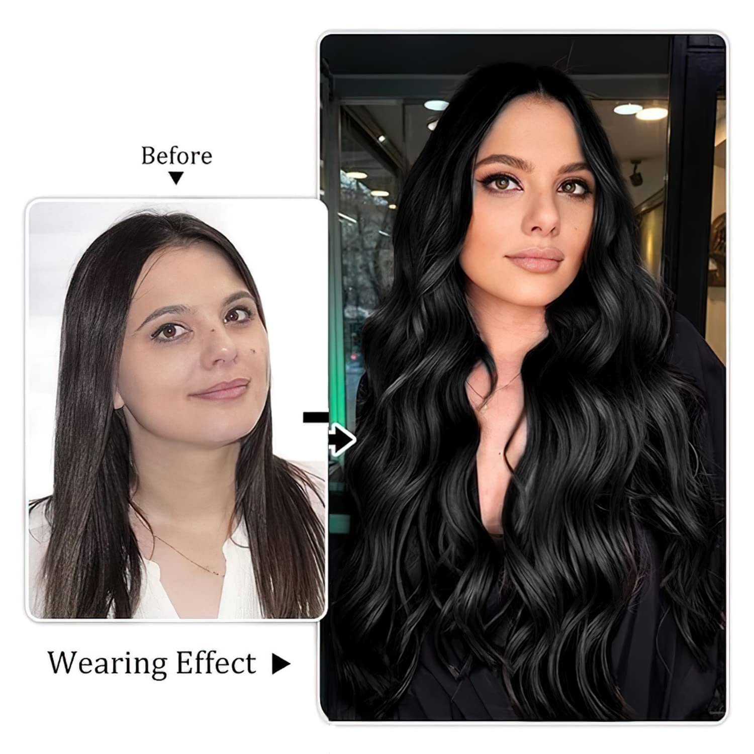 ZQIAN BEAUTY 5-inch weft with 2 clips close-up