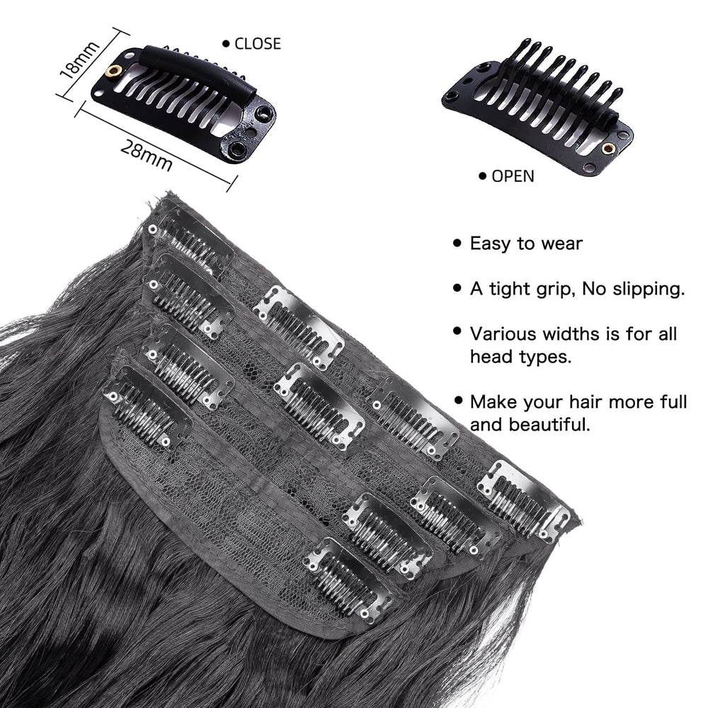 ZQIAN BEAUTY 7-inch weft with 4 clips close-up